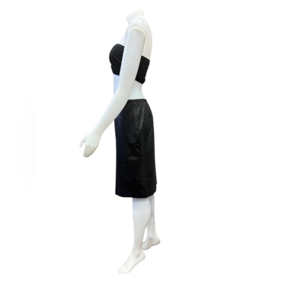 Calvin Klein EUC Pleather Skirt Black Size 6 - Picture 3 of 9